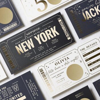 Personalised New York Birthday Boarding Pass Voucher, 9 of 9