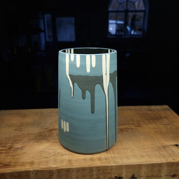 Teal Wide Stem Vase Water Wonders Series, 5 of 6