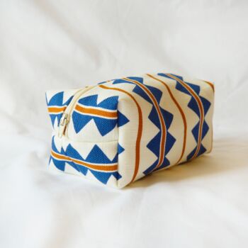Ziggy Make Up Bag Navy And Terracotta, 2 of 2