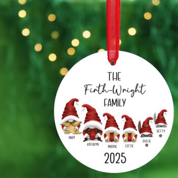 Personalised Family Gonk Christmas Bauble, 3 of 5