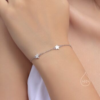 Five Star Motif Bracelet In Sterling Silver, 4 of 12