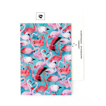 Flamboyance Of Flamingos Print Postcard, 4 of 7