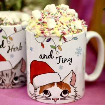 Personalised Christmas Cat Mug, 5 of 12