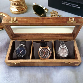 Personalised Wooden Watch Box, 2 of 6