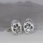 Silver Personalised Pet Paw Print Cufflinks, thumbnail 3 of 7