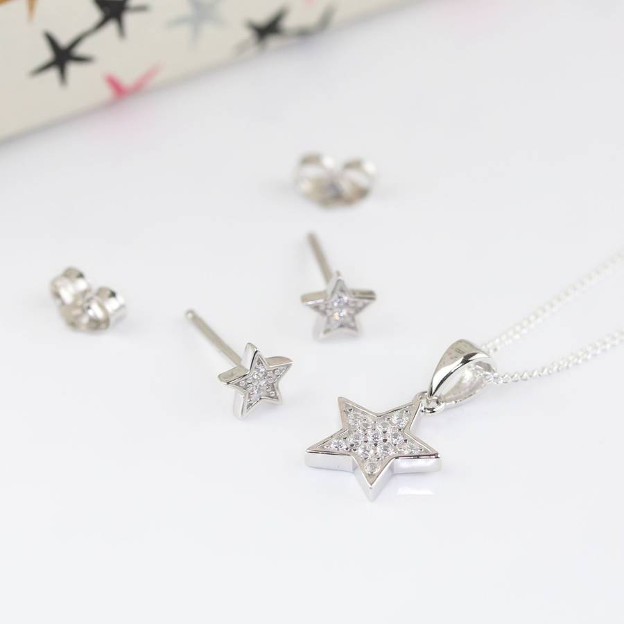 Personalised Children's Star Necklace And Earrings Set By Nest Gifts