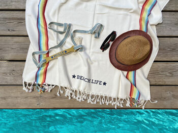 Personalised Towel Shawl 2nd Anniversary Gift For Couple, 7 of 10