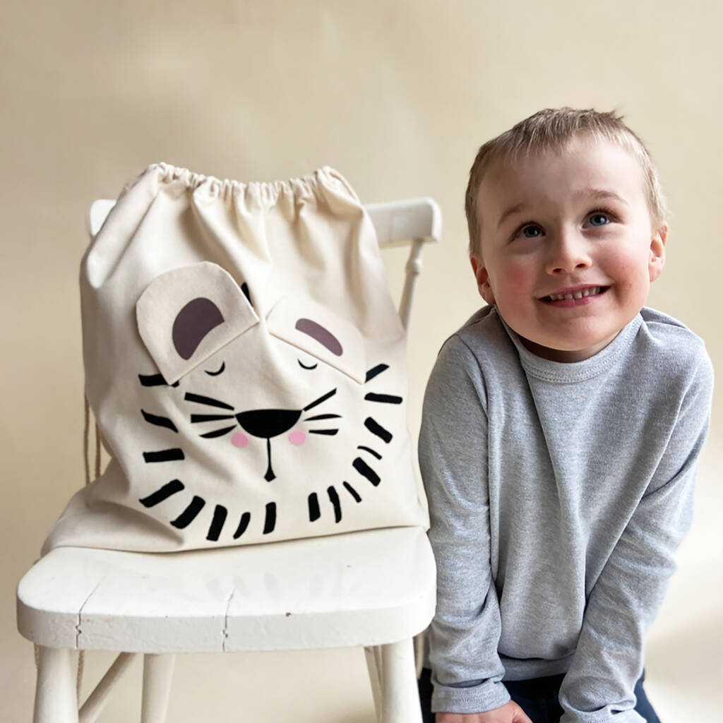 Personalised Lion Gym Bag With Name For Kids By Minna's room