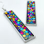 Long Disco Earrings Handmade With Colourful Sparkles, thumbnail 2 of 10