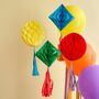 Colourful Honeycombs With Tassels Pack Of Four, thumbnail 3 of 3