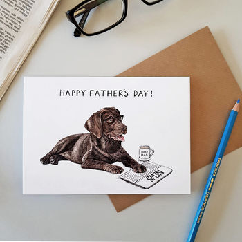 Labrador Dog Father's Day Card By Amelia Illustration ...