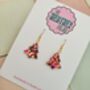 Pink And Gold Christmas Tree Glitter Resin Earrings / Pink Christmas Jewellery / Christmas Gift / Bold Sparkly Pink Holiday Accessory, thumbnail 11 of 12