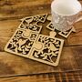Wooden Jigsaw Birdhouse Coasters Set Of Four, thumbnail 2 of 3