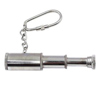 Brass And Chrome Mini Telescope Keyring, 10 of 12