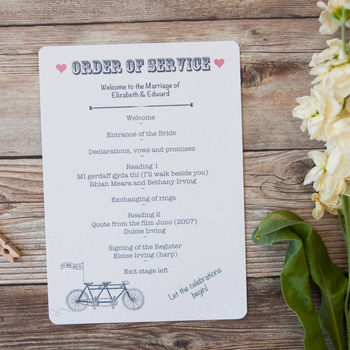 Bicycle Made For Two Wedding Stationery, 6 of 9
