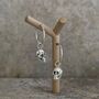Sterling Silver Skull Hoop Earrings, thumbnail 2 of 8