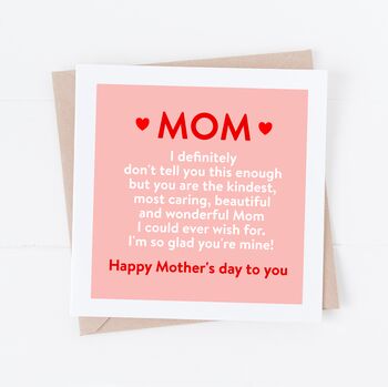 Mother's Day Card For Wonderful Mum, Mam Or Mom, 3 of 3