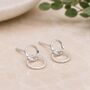 Sterling Silver Moving Linked Hoop Stud Earrings, thumbnail 2 of 9