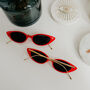 Lora Red And Gold Cat Eye Sunglasses, thumbnail 2 of 2