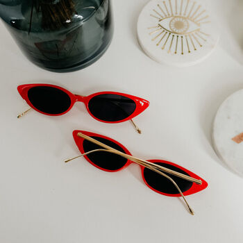Lora Red And Gold Cat Eye Sunglasses, 2 of 2