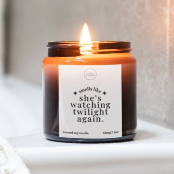 Watching Twilight Again Candle, Funny Film Lover Gifts, 4 of 11