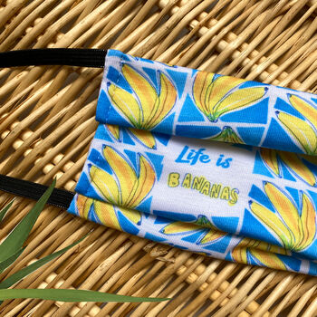 Washable, Soft 'Life Is Bananas' Face Mask, 3 of 7
