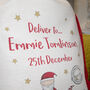 Personalised Santa And Elves Christmas Present Sack, thumbnail 5 of 5