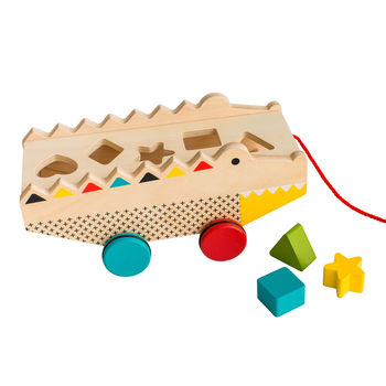 Wooden Alligator Shape Sorter And Pull Toy, 3 of 5