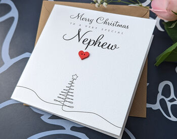 Personalised Handmade Christmas Card For Special Nephew, 3 of 4