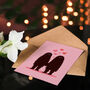 Same Kind Of Strange Cute Bigfoot Couple Illustration Valentine's Card, thumbnail 4 of 6