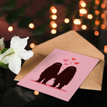 Same Kind Of Strange Cute Bigfoot Couple Illustration Valentine's Card, 4 of 6