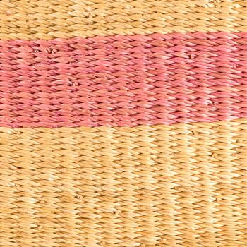 Rosu: Dusky Pink Stripe Woven Moses Basket, 4 of 7