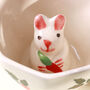 G Decor Handmade And Hand Painted Bunny Garden Mug, thumbnail 2 of 3