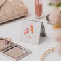 Personalised Peach Fruit Initial And Name Compact Mirror, thumbnail 1 of 7