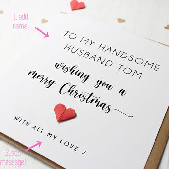 Personalised Husband Christmas Card, 2 of 4