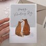 Cute Traditional Foxes In Love Valentine Card, thumbnail 2 of 2