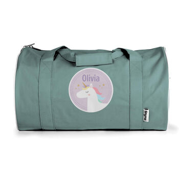 Personalised Unicorn Design Kids Duffle Bag, 6 of 9