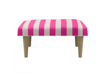 Hand Painted Upholstered Linen Square Stripe Footstool, 12 of 12