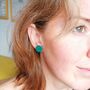 Small Leather Marbled Earrings, thumbnail 4 of 12