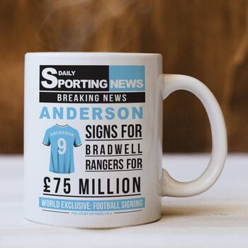 Personalised Newspaper Football Mug, 4 of 10
