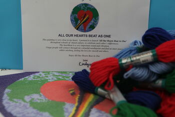 'All Our Hearts Beat As One’ Needlepoint Canvas Kit, 8 of 9