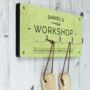 Personalised Workshop Sign With Hooks, thumbnail 1 of 2