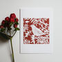 'Thrush In Berries' Greetings Card, thumbnail 3 of 4