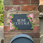 Pink Roses Slate House Number Or Name Sign, thumbnail 1 of 3