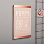 Personalised Baby Details Copper And Canvas Print, thumbnail 3 of 4