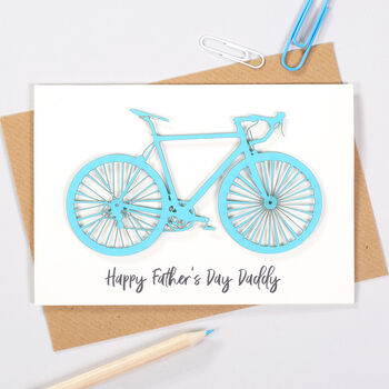 Personalised Papercut Bicycle Fathers Day Card, 2 of 5