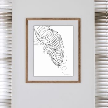 Palm Tree Leaf Line Drawing Print, 4 of 4