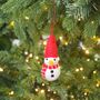 Felt Snowman Christmas Decoration, thumbnail 1 of 2