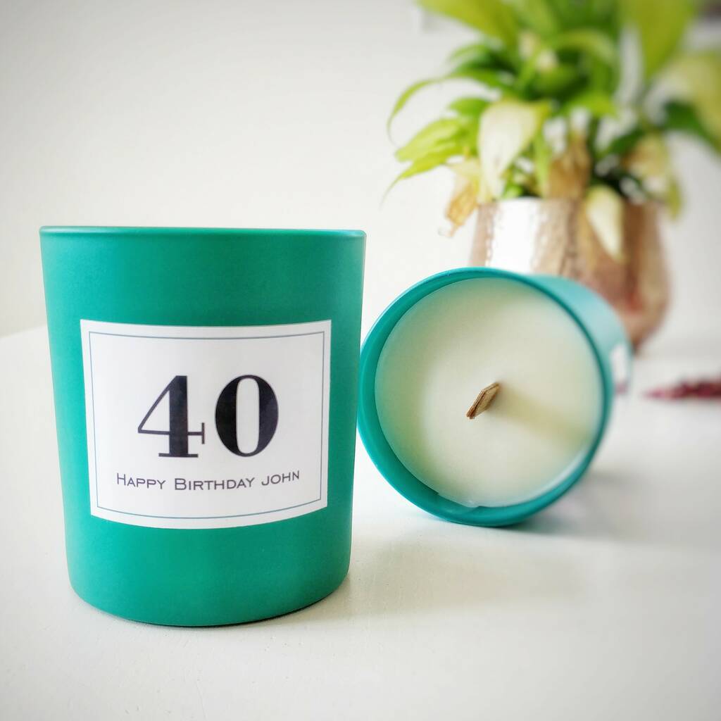 Personalised Birthday Vegan Candle With Wood Wick By Aphrodite & Ares