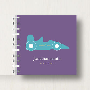 Personalised Kid's Racing Car Small Notebook, 7 of 9